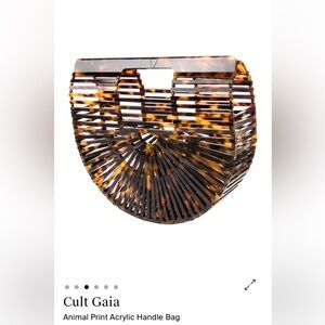 Cult Gaia- Tortoise Acrylic Ark clutch bag retail $475 Animal Print